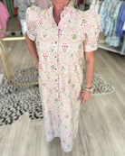 flowy floral maxi dress women spring outfit